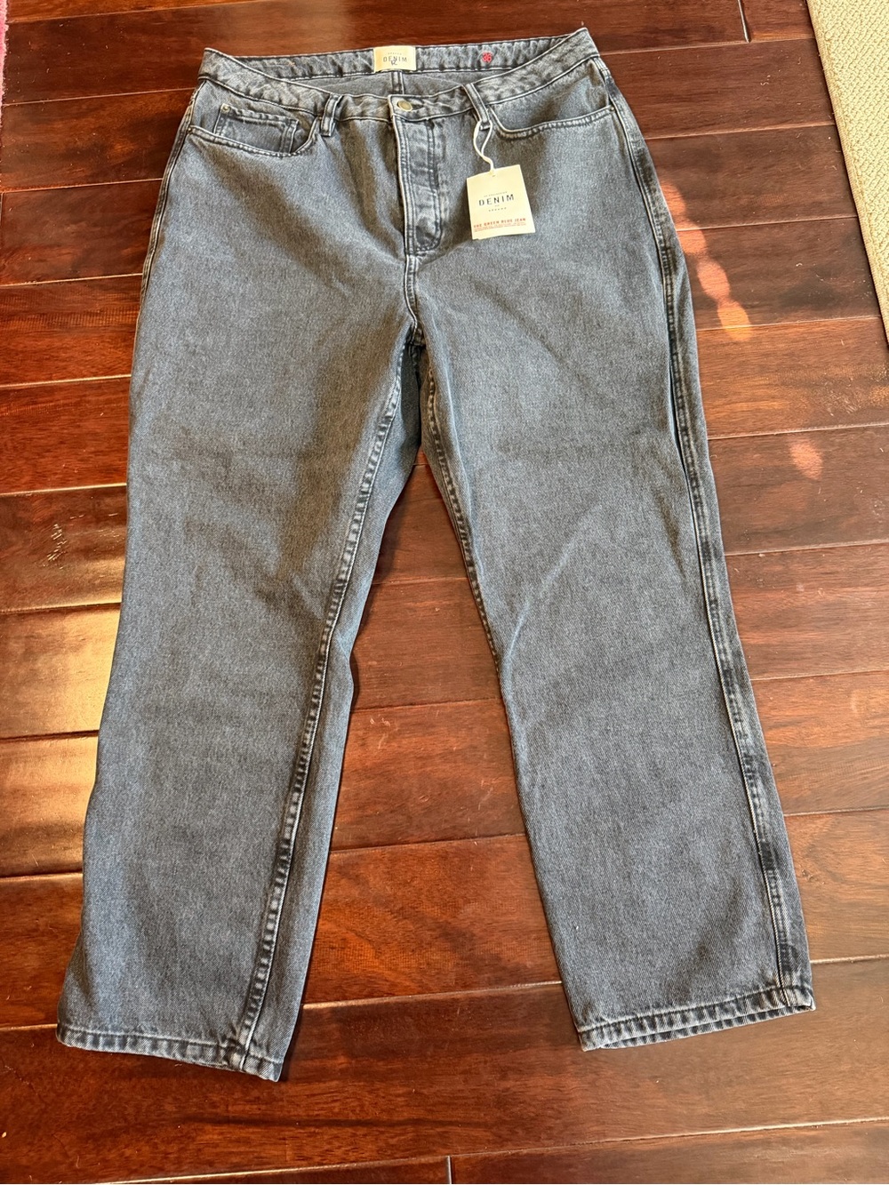 NWT Sézane Brut Sexy Jeans Gris Moyen Gray Straight Ankle Size 36" Waist / US 14